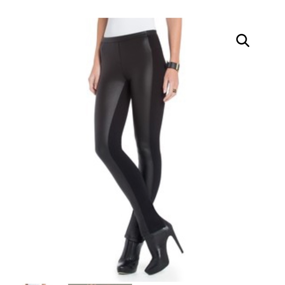 BCBGMAXAZRIA FAUX LEATHER LEGGINGS